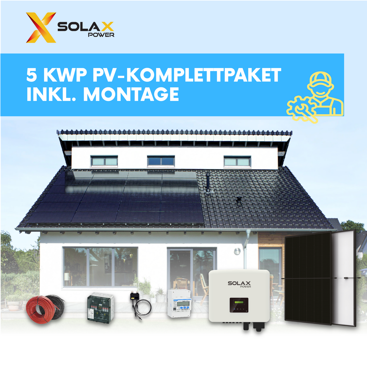 SOLAX 5 kWp Photovoltaikanlage mit Montage