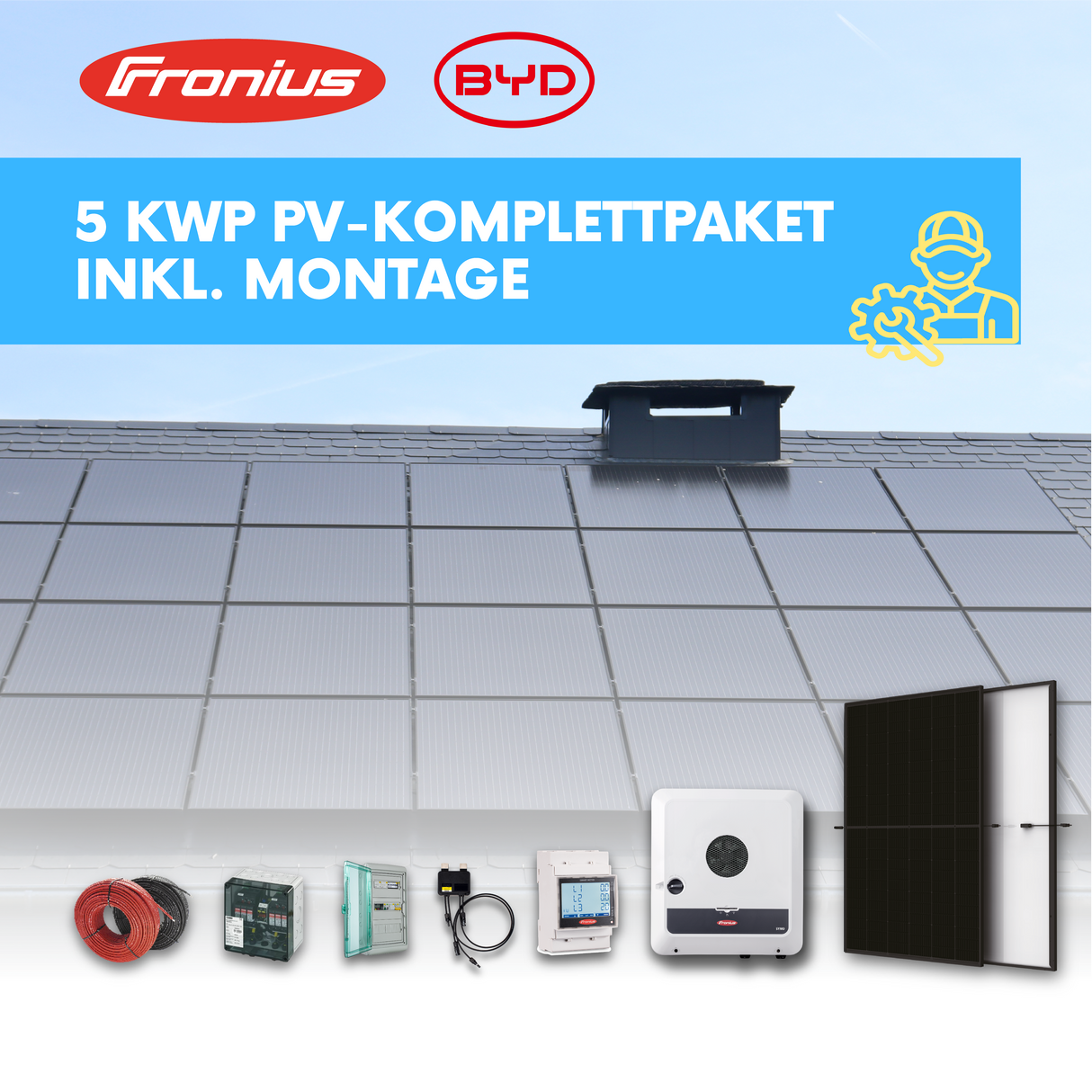 FRONIUS 5 kWp Photovoltaikanlage mit Montage